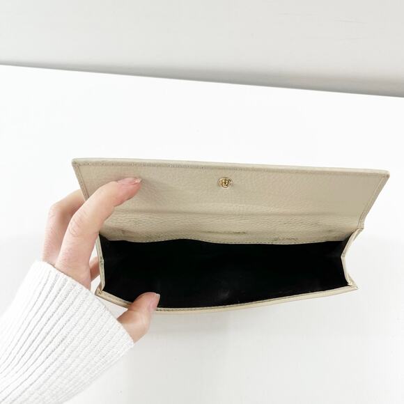 Gucci Guccissima GG Continental Long Rectangle Leather Wallet Cream - Picture 9 of 12